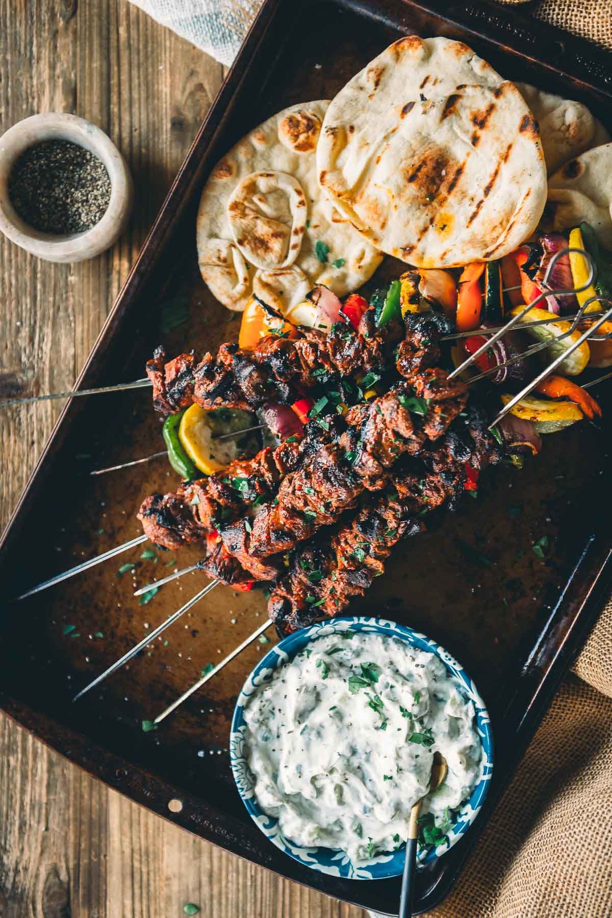 Grilled Myotonic Goat Kebabs with Spiced Yogurt Marinade