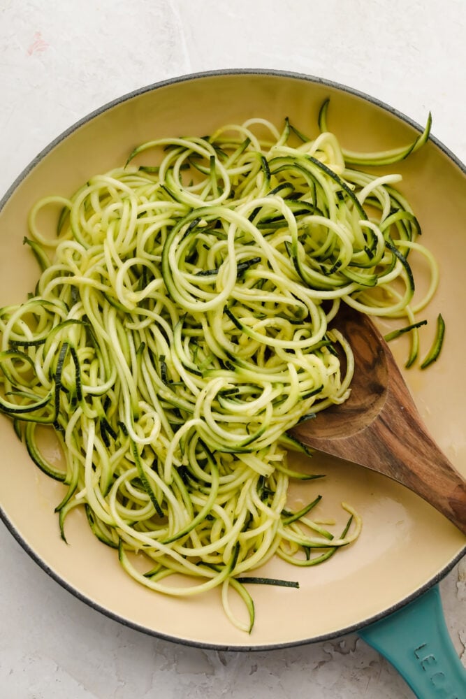 Sautéed Garlic Lemon Zucchini Noodles with Basil