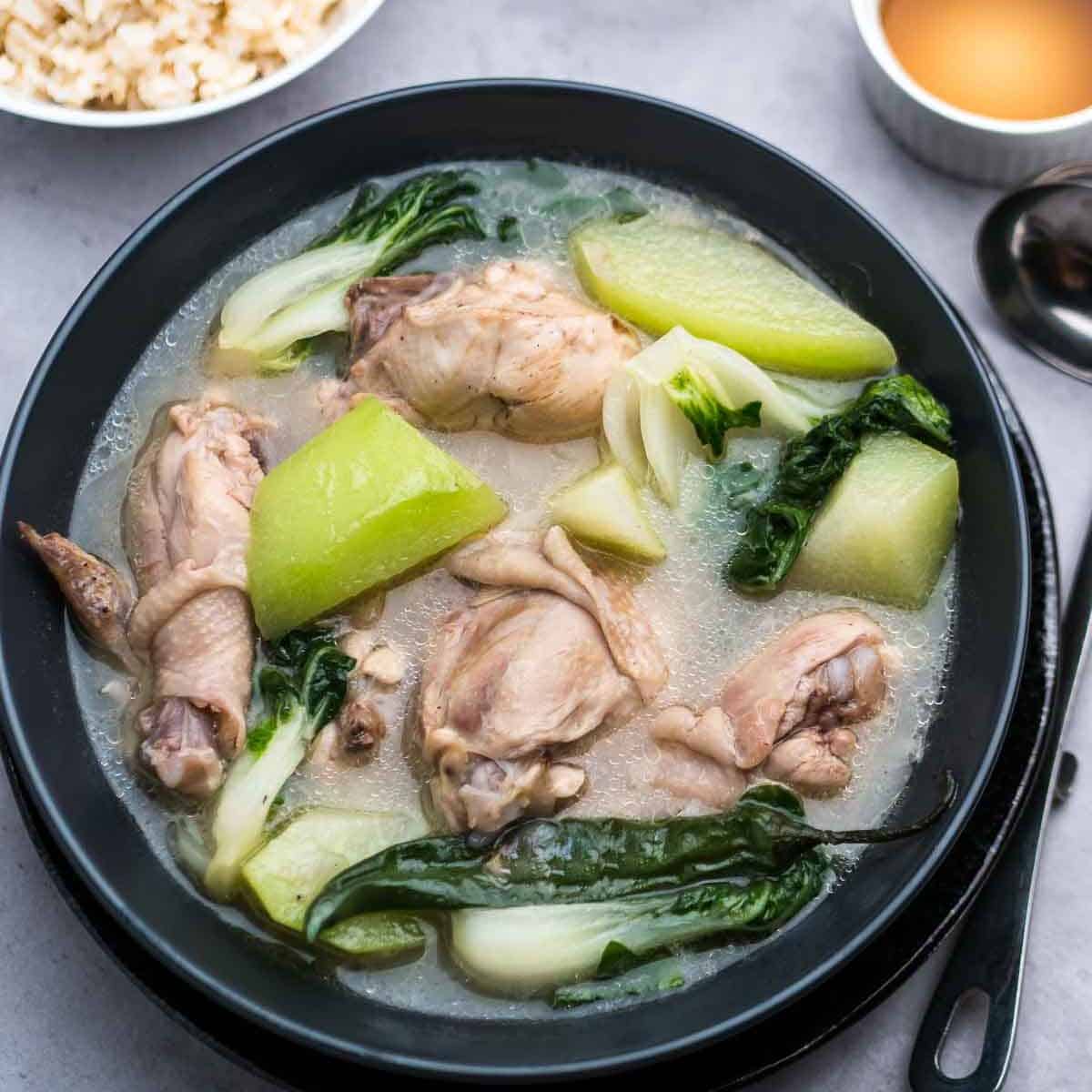 Tinolang Manok with Green Papaya and Ginger Broth