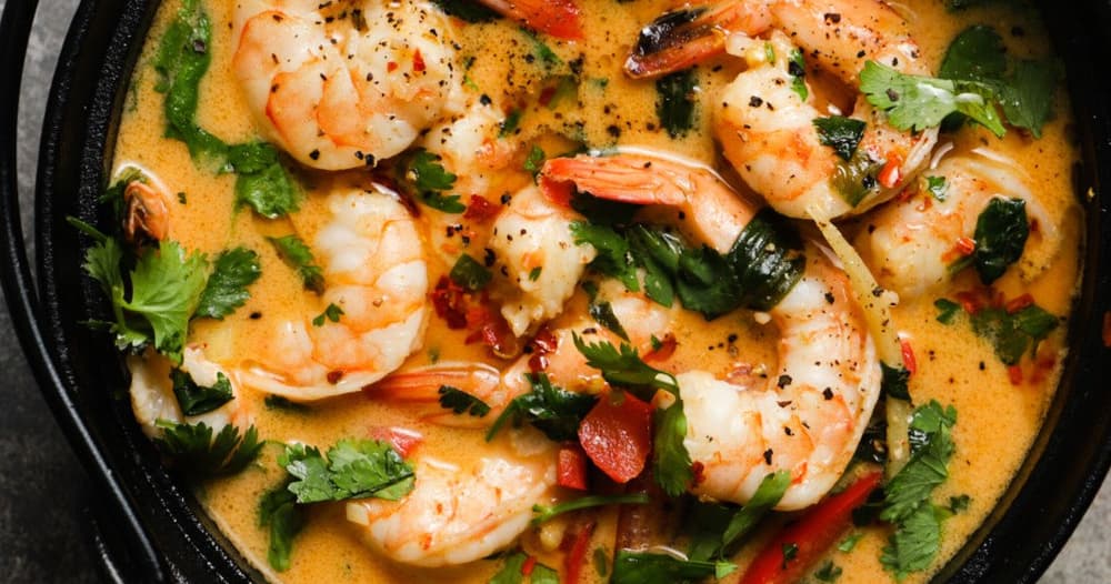 One-Pot Coconut Curry Shrimp with Veggies