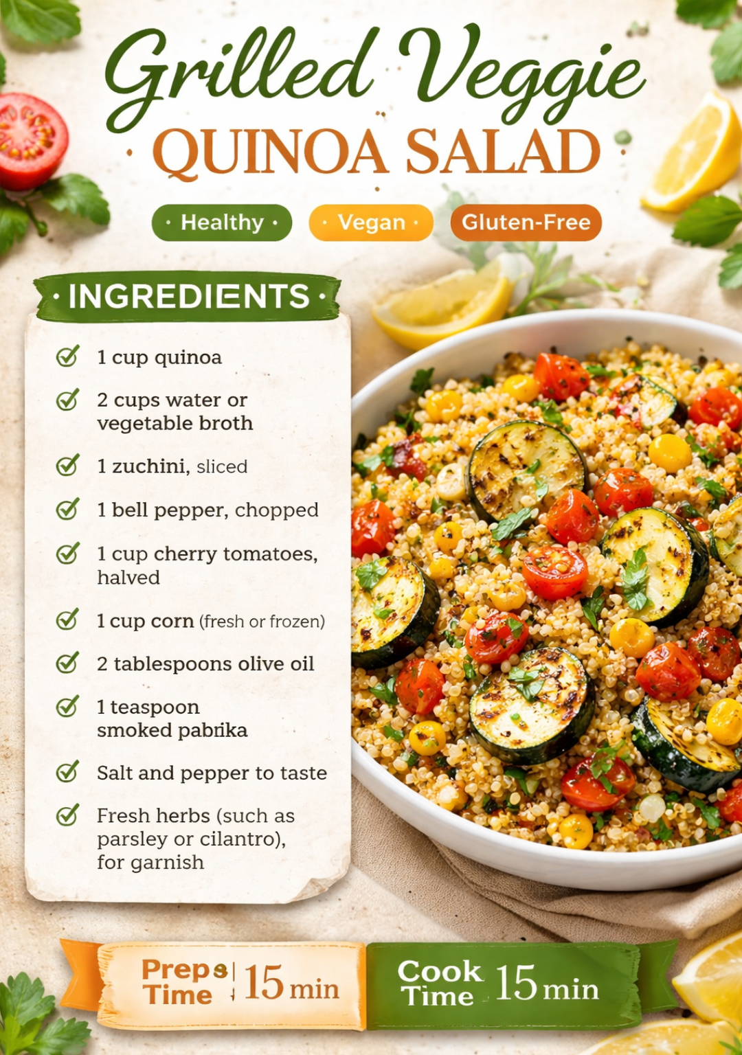 Budget-Friendly Quinoa Salad with Grilled Veggies