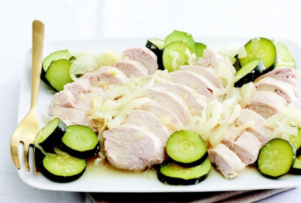 Cold Poached Chicken Salad with Dill and Cucumber