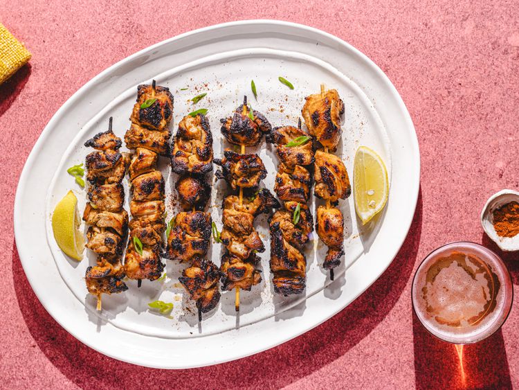 Sumac-Spiced Chicken Kebabs with Yogurt and Herb Sauce