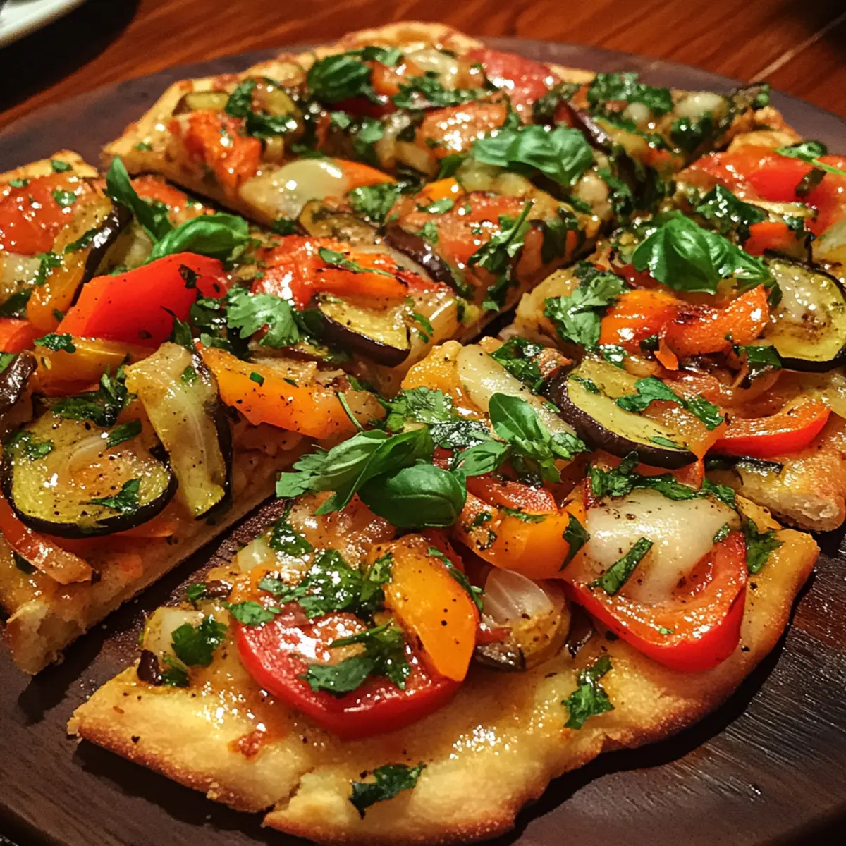 Veggie-Packed Wattleseed Flatbread with Caramelized Onions