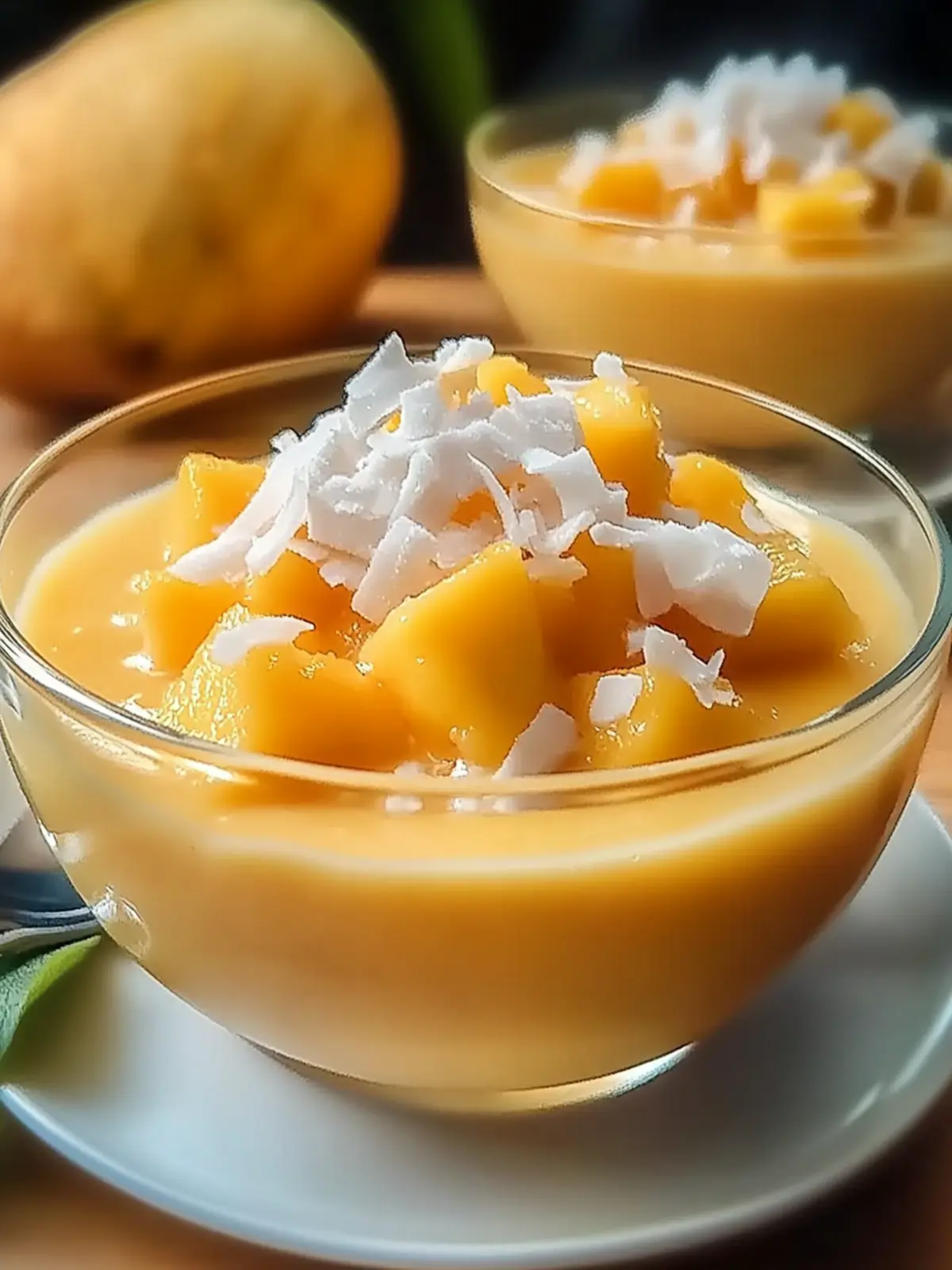 Tiki-Inspired Mango and Coconut Pudding