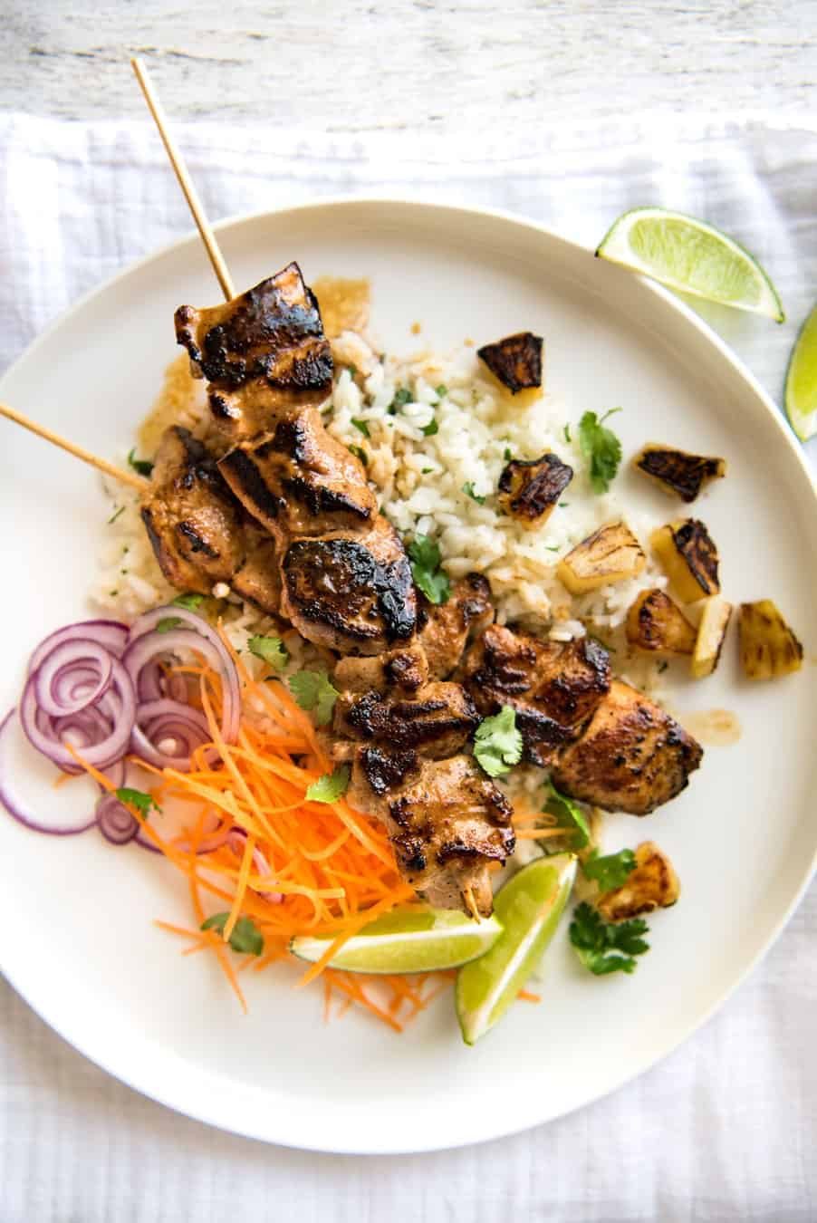 Island-Style Coconut Pineapple Chicken Skewers