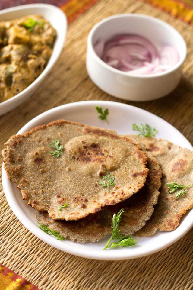Gujarati Spiced Bajra Roti with Garlic and Coriander