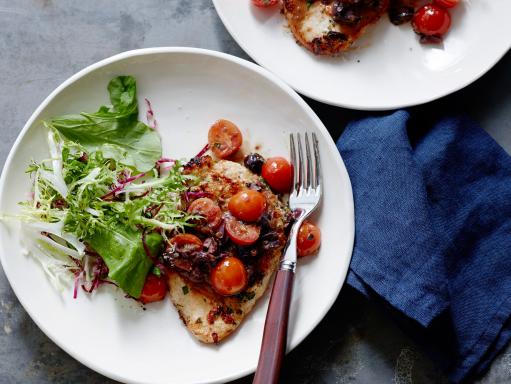 Pan-Seared Chicken with Tomato and Olive Tapenade