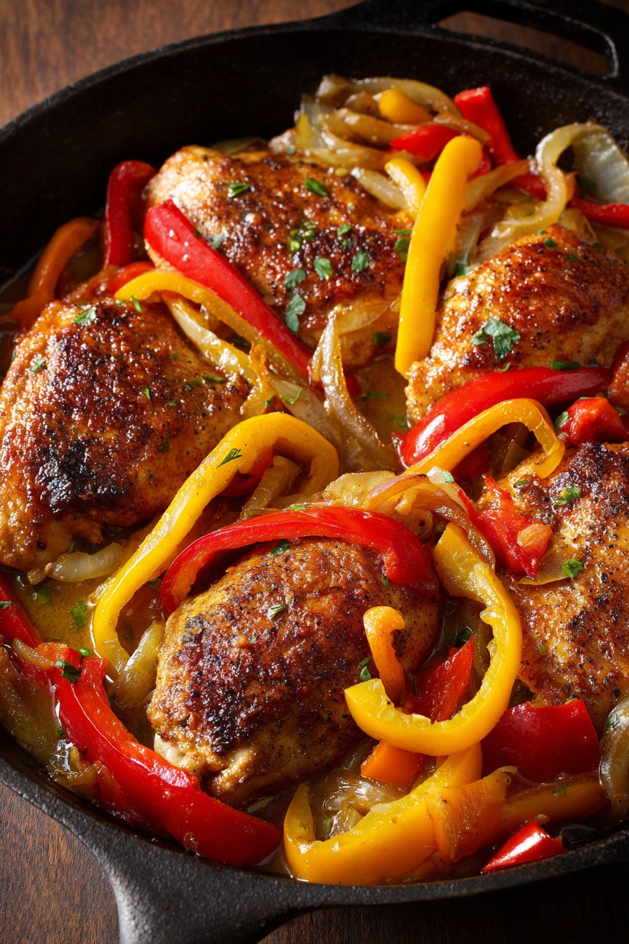 Pan-Seared Chicken with Regional Tomato and Bell Pepper Ragout