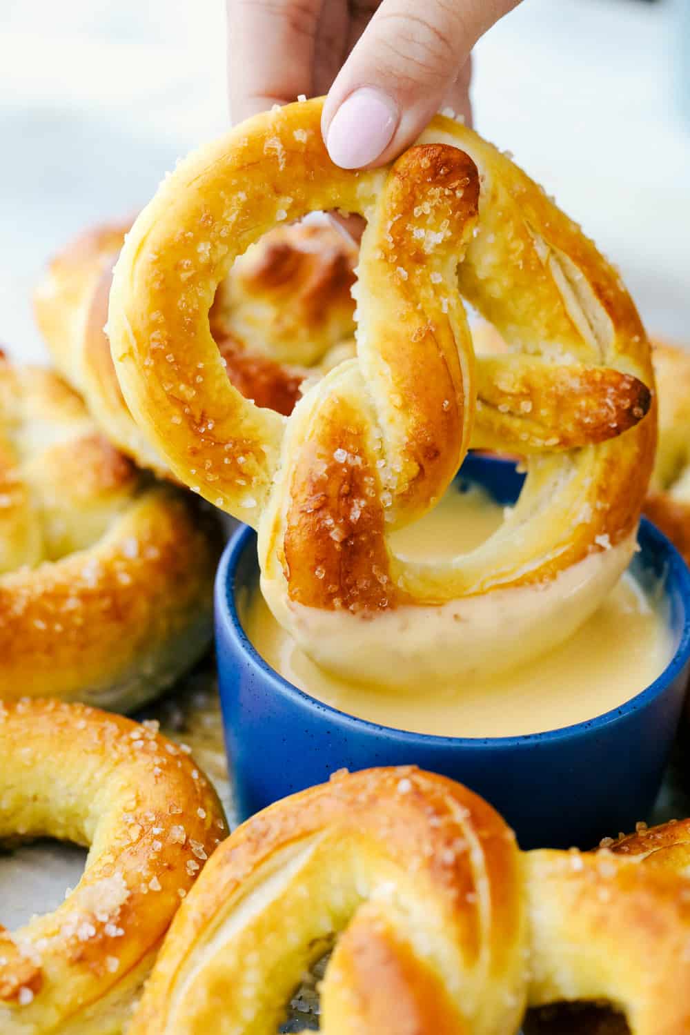 Baked Soft Pretzel Bites with Beer Cheese Dip