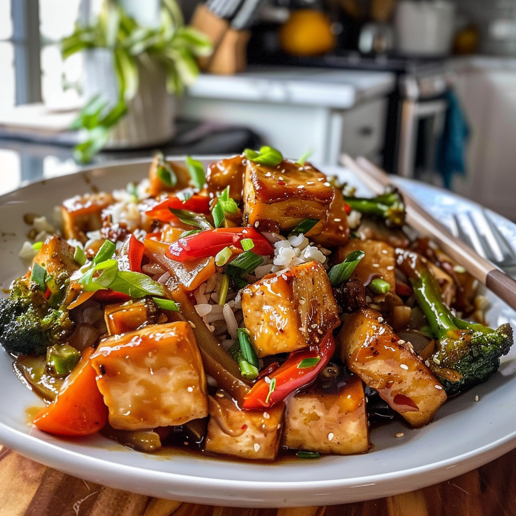 Stir-Fried Tofu with Tamarind and Vietnamese Herbs