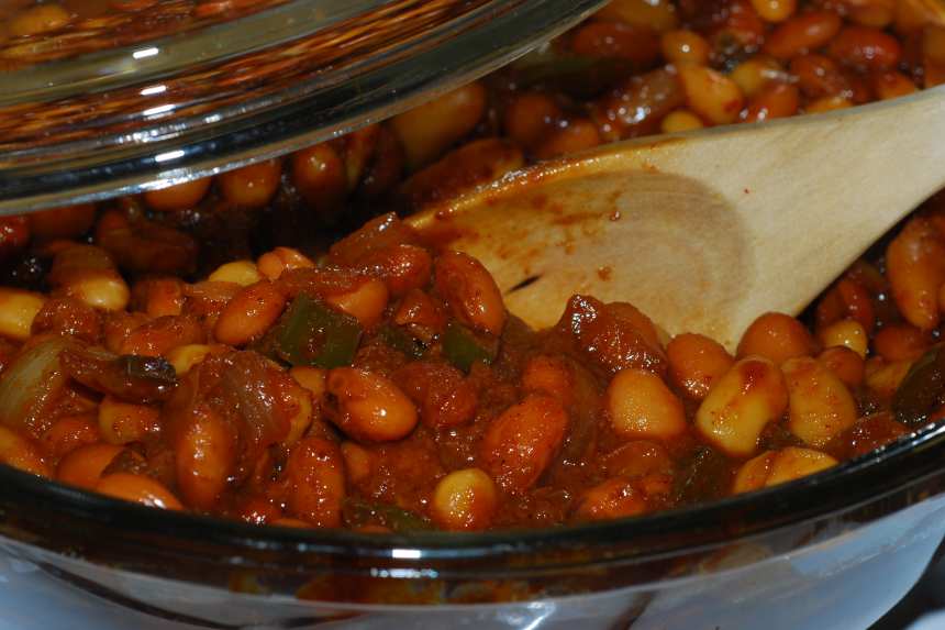 Spiced Dark Rum and Molasses Baked Beans