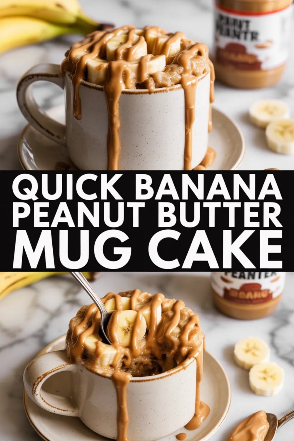 Microwave Banana Peanut Butter Mug Cake