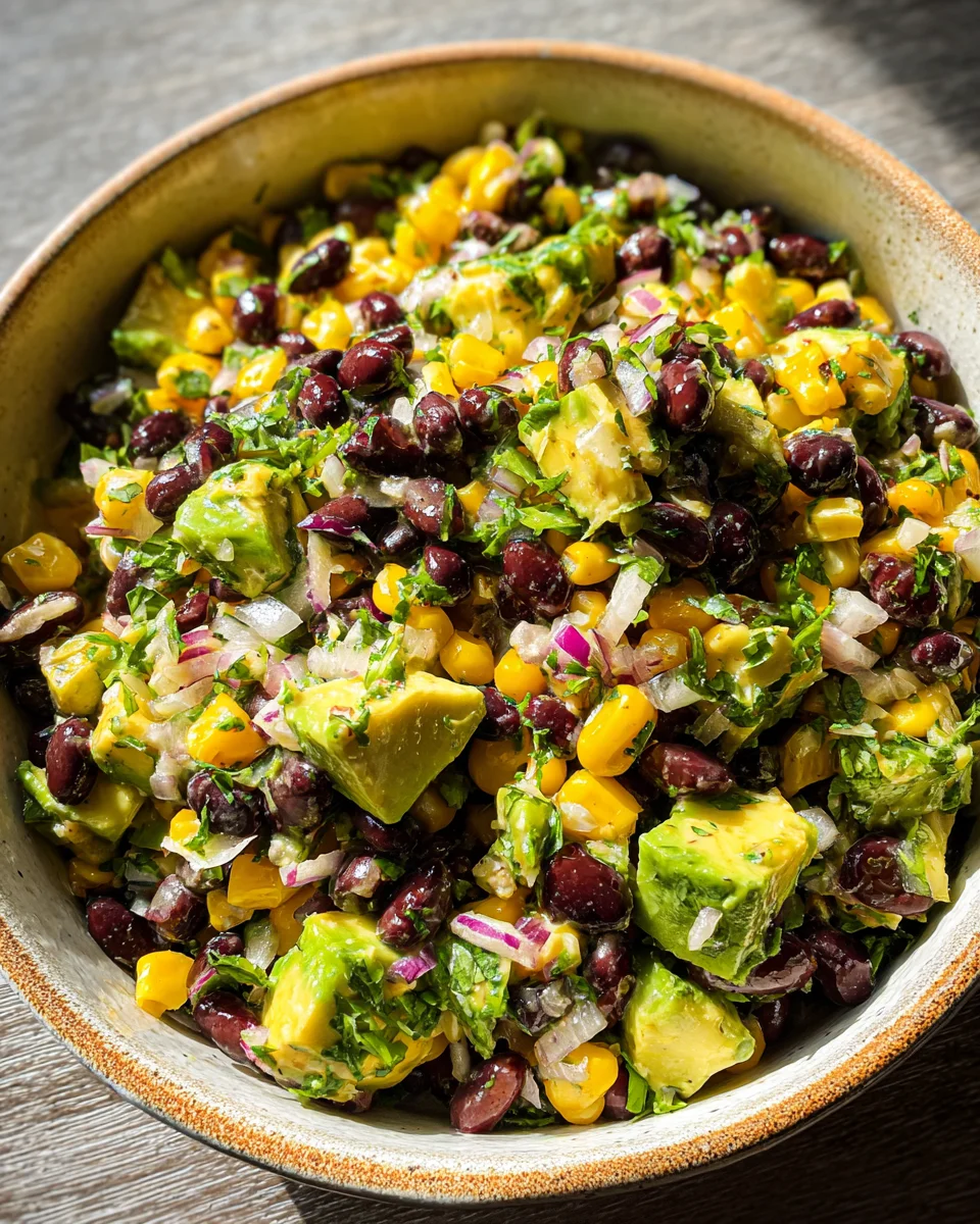 Black Bean and Chapulines Salad with Avocado and Quesillo