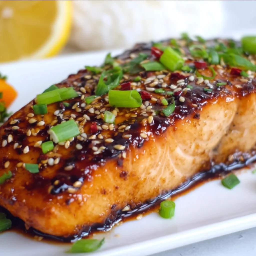Ginger-Soy Glazed Salmon with Sesame Wilted Spinach