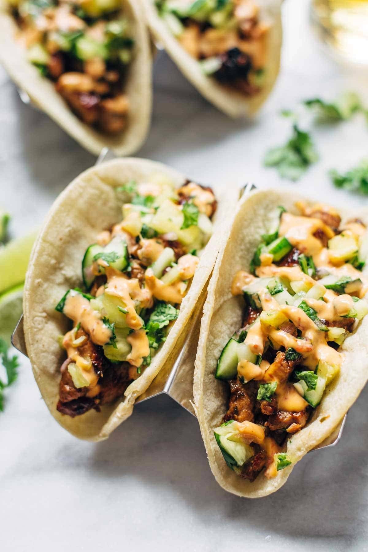 Black Rum-Spiced Pulled Pork Tacos with Pineapple Salsa