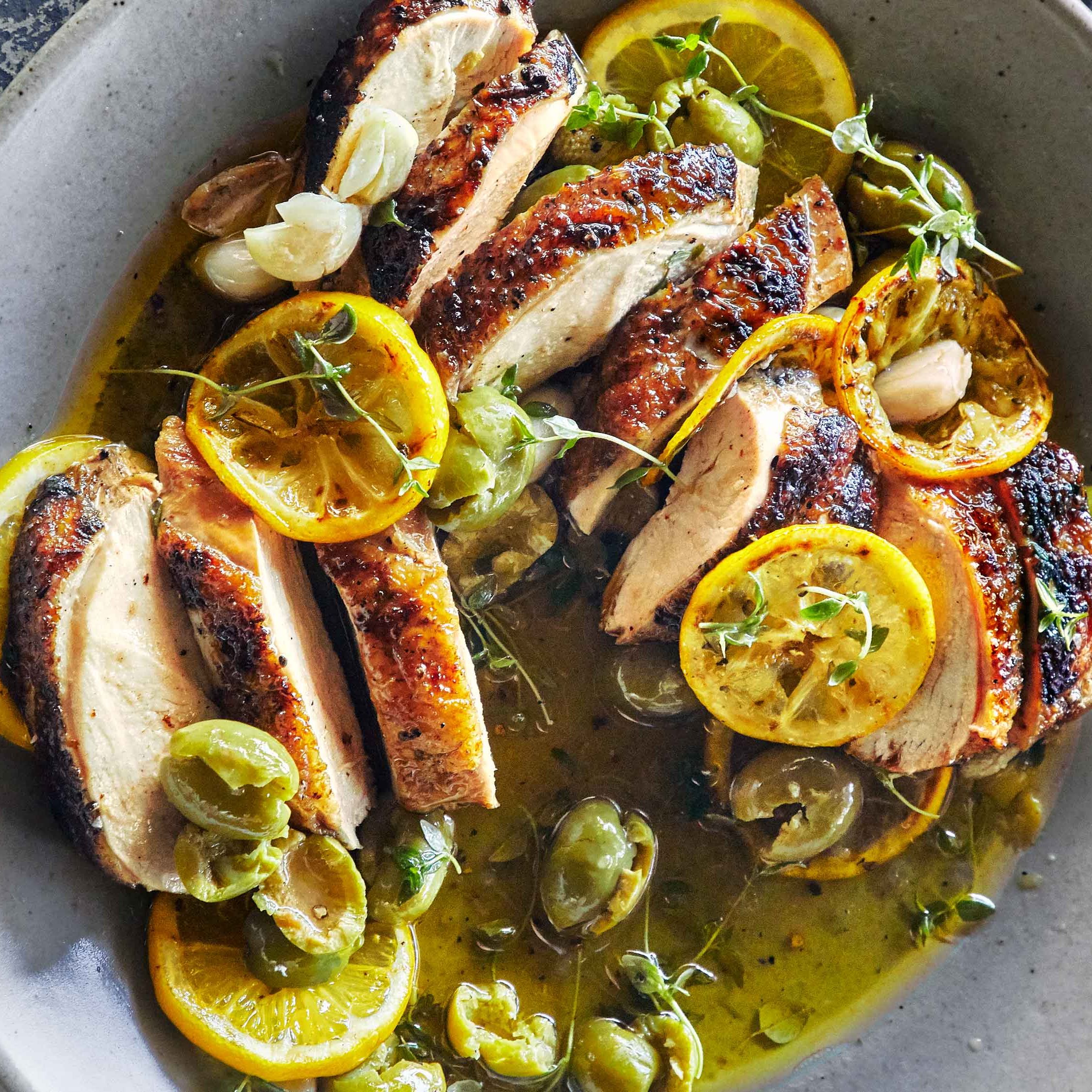 Lemon-Thyme Grilled Chicken with Summer Vegetable Medley