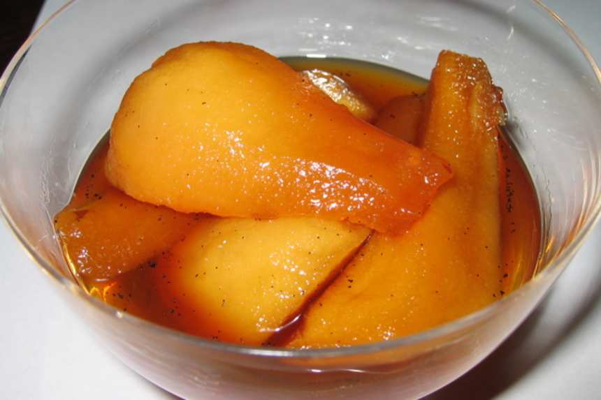 Sake-Poached Pears with Ginger and Star Anise