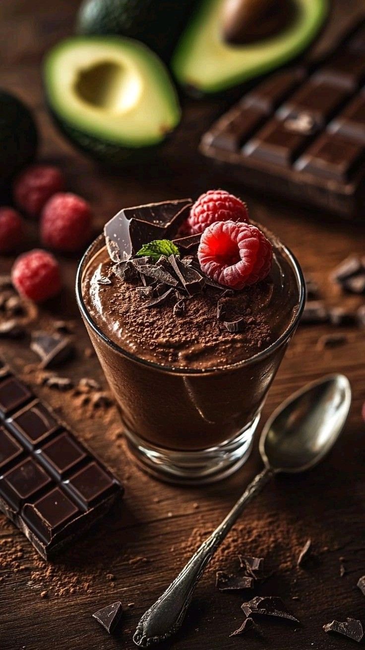Individual Chocolate Pots with Avocado and Cocoa