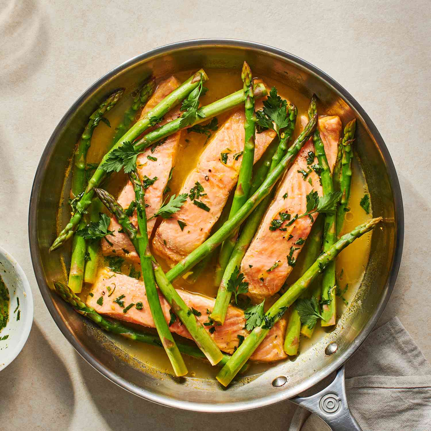 Tasmanian Salmon Poached in Lemon Myrtle and Finger Lime Broth
