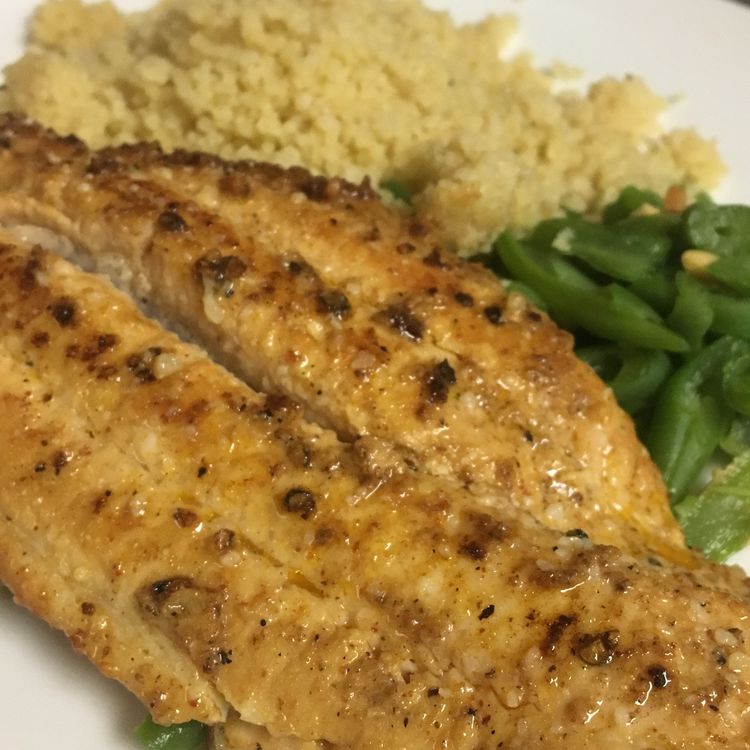 Pan-Seared Catfish with Cajun Butter and Charred Okra