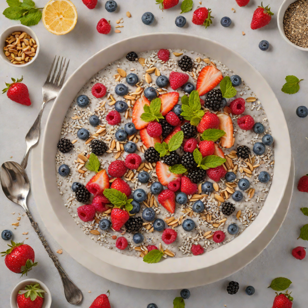 No-Bake Chia Seed Pudding with Coconut and Mixed Berries