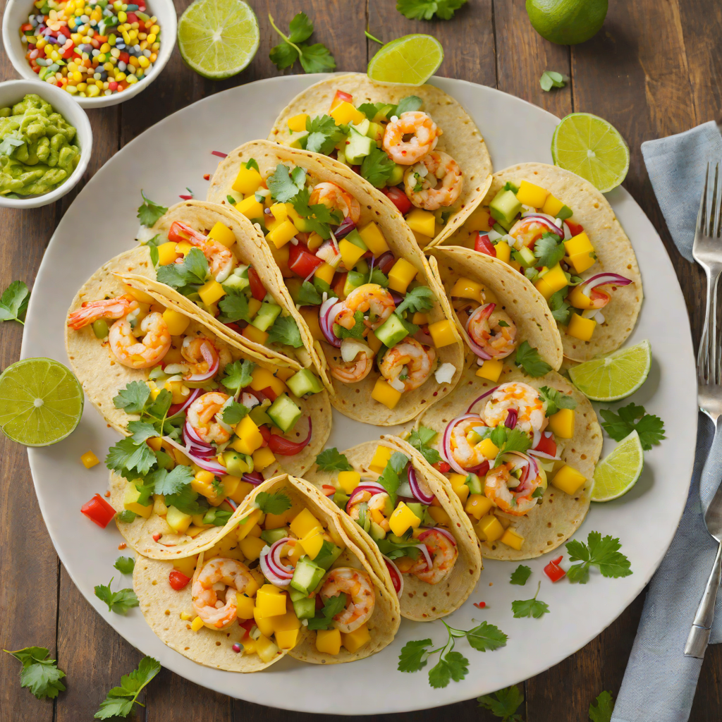 Sautéed Shrimp Tacos with Mango Avocado Salsa