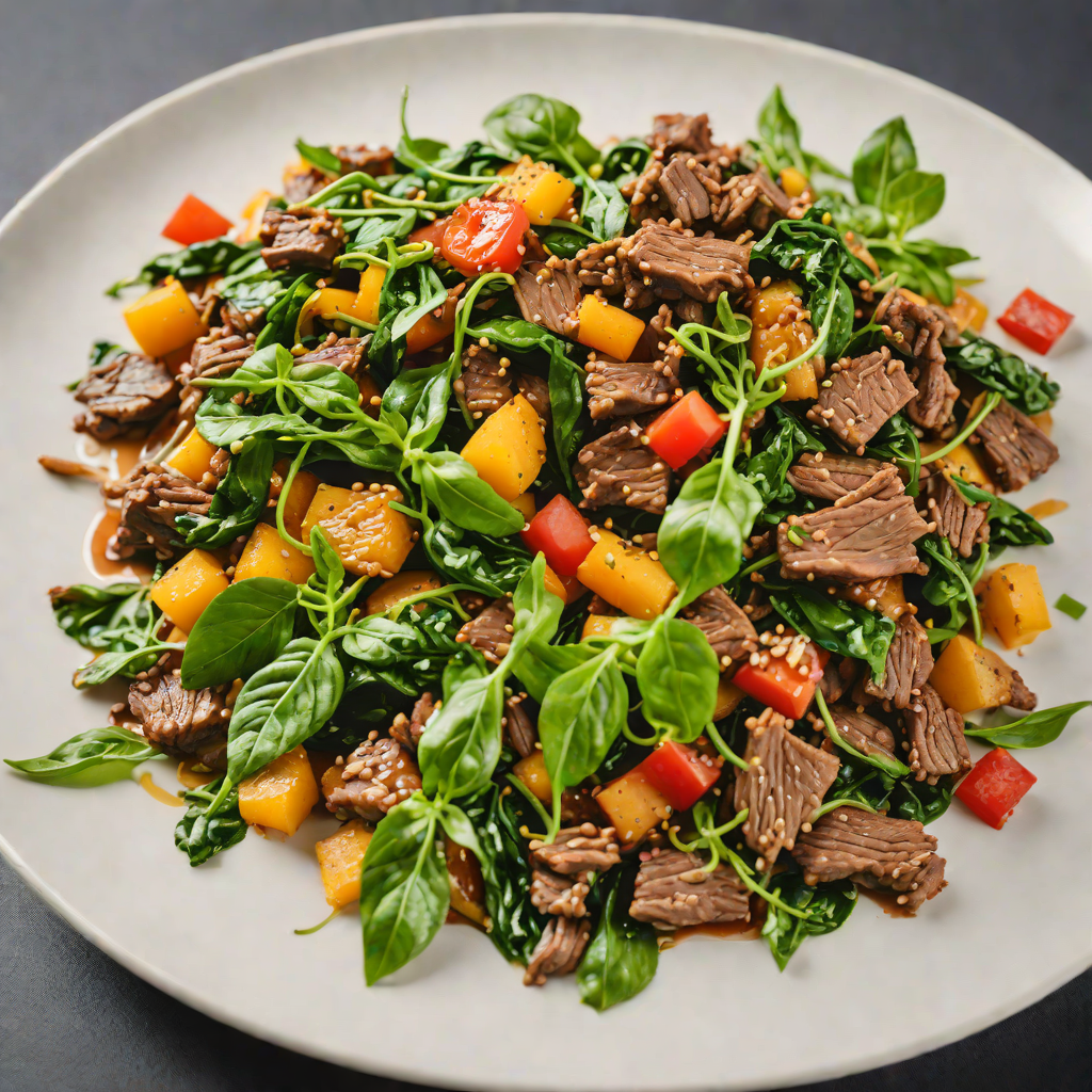 Kangaroo Stir-Fry with Bush Tomato and Native Spinach