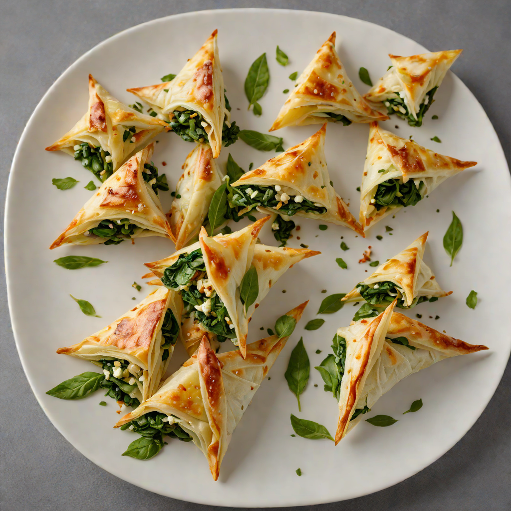 Filo-Wrapped Spinach and Feta Triangles