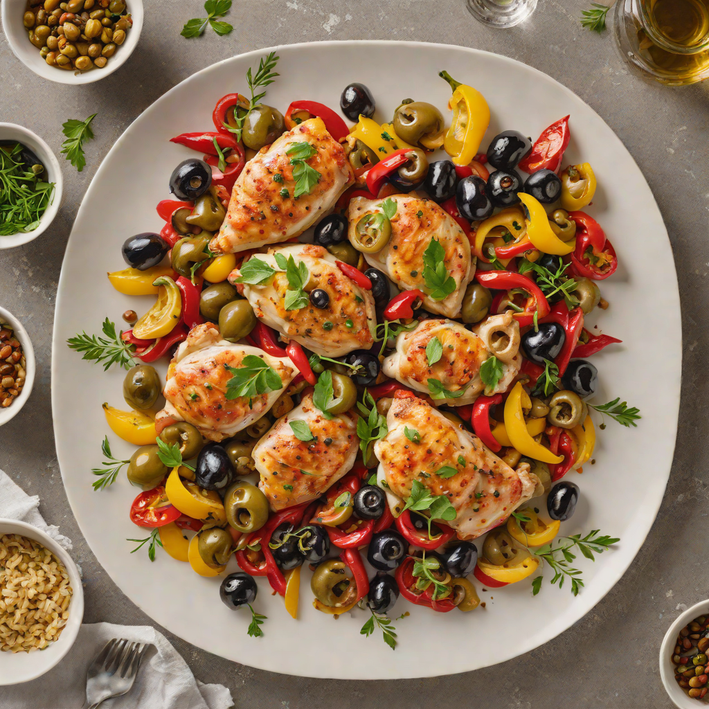 Sheet Pan Spanish-Style Chicken with Roasted Peppers and Olives