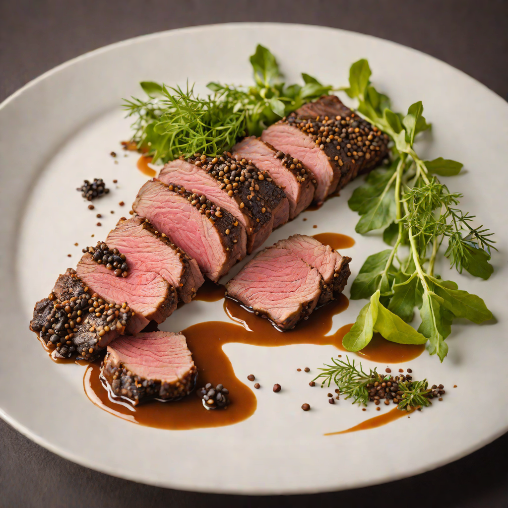 Slow-Roasted Kangaroo Rump with Wattleseed Peppercorn Rub