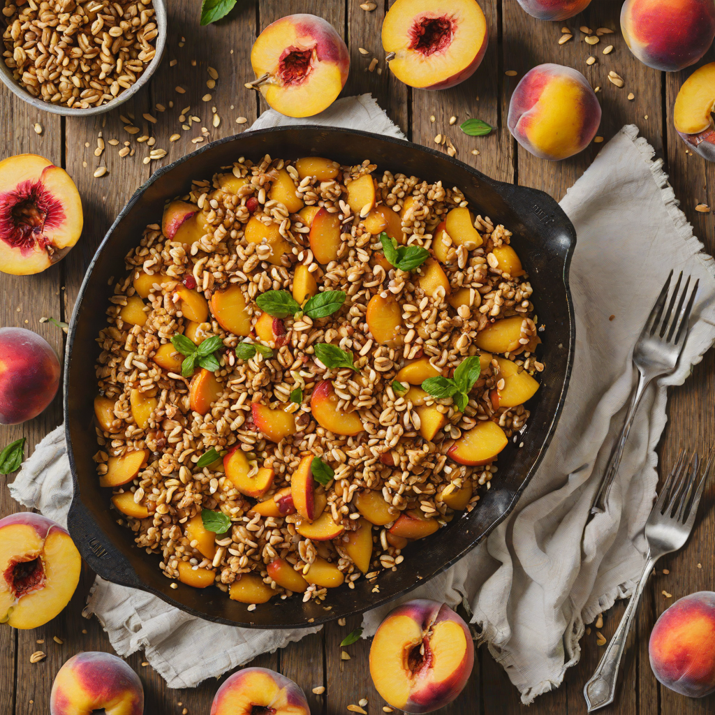 Skillet Glazed Peach Crisp with Oat Topping