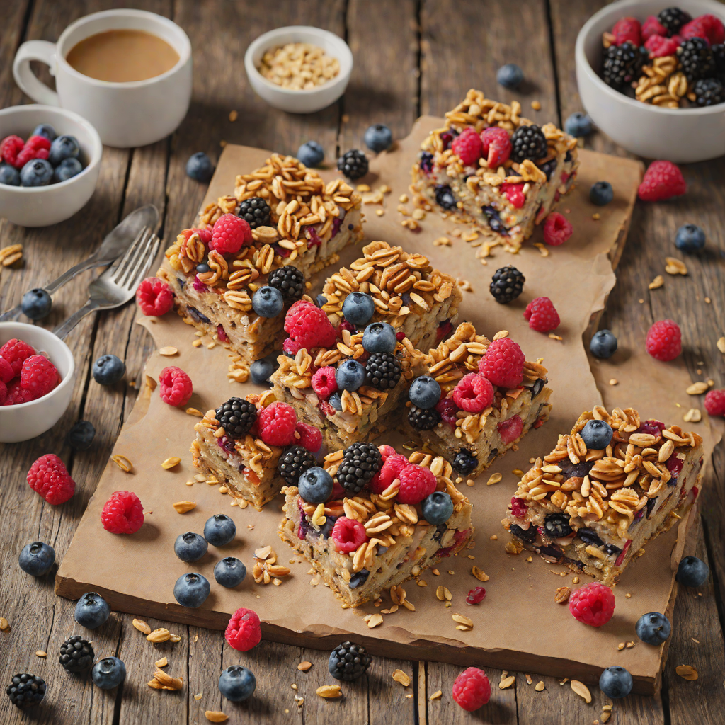 Baked Oatmeal Squares with Mixed Berries and Walnuts