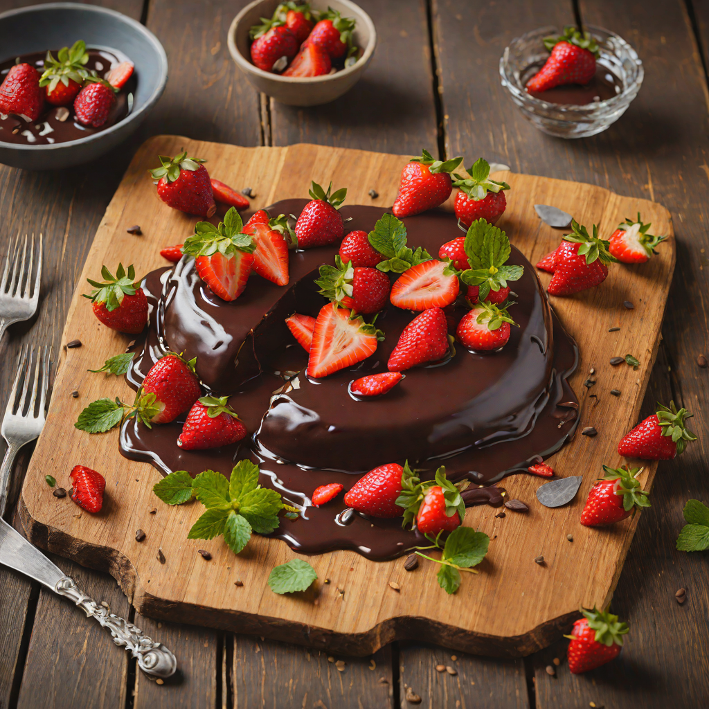 Pan-Seared Dark Chocolate Ganache with Fresh Strawberries