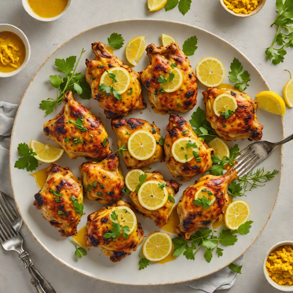 Baked Turmeric Chicken Thighs with Garlic and Lemon