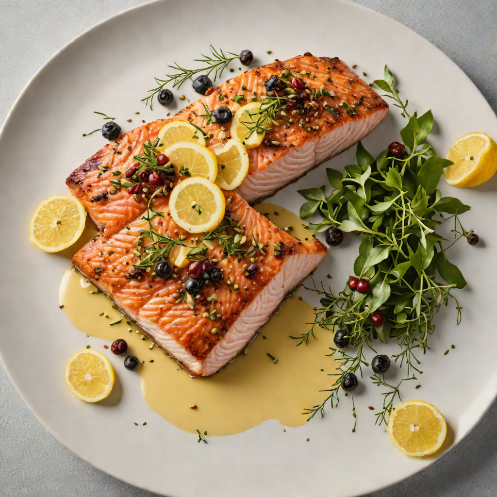 Tasmanian Pepperberry-Crusted Salmon with Lemon Myrtle Butter