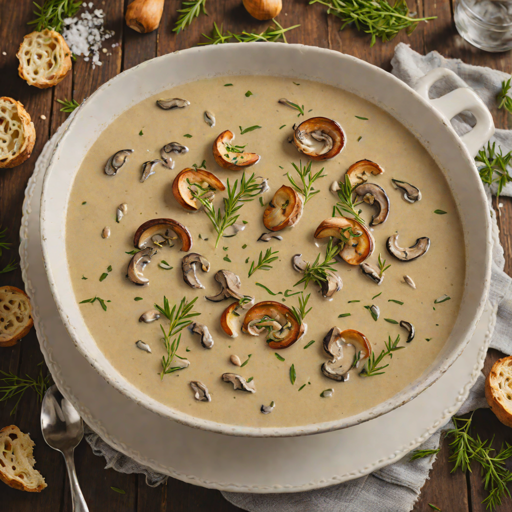 Creamy French Mushroom Soup with Tarragon