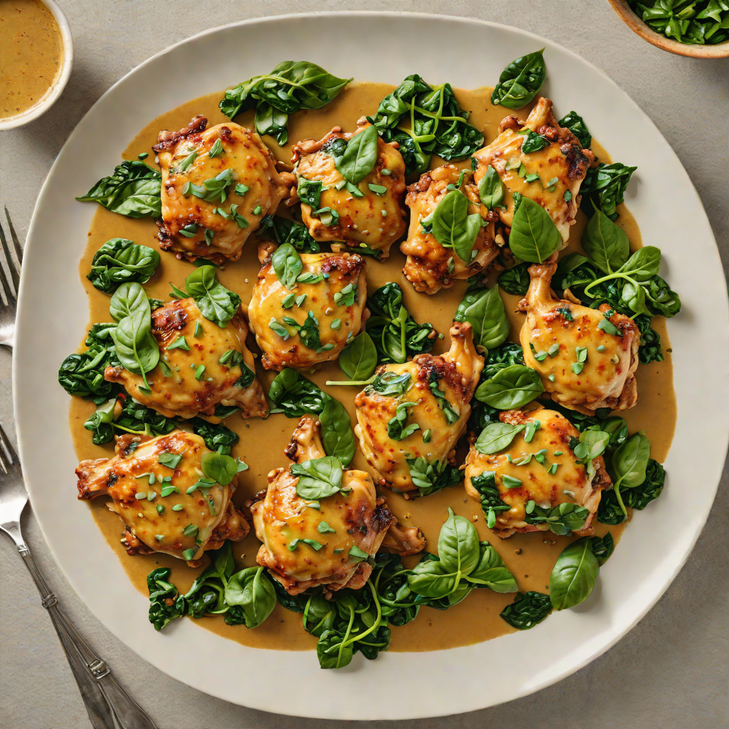 Sautéed Berbere Chicken Thighs with Spinach and Coconut Sauce