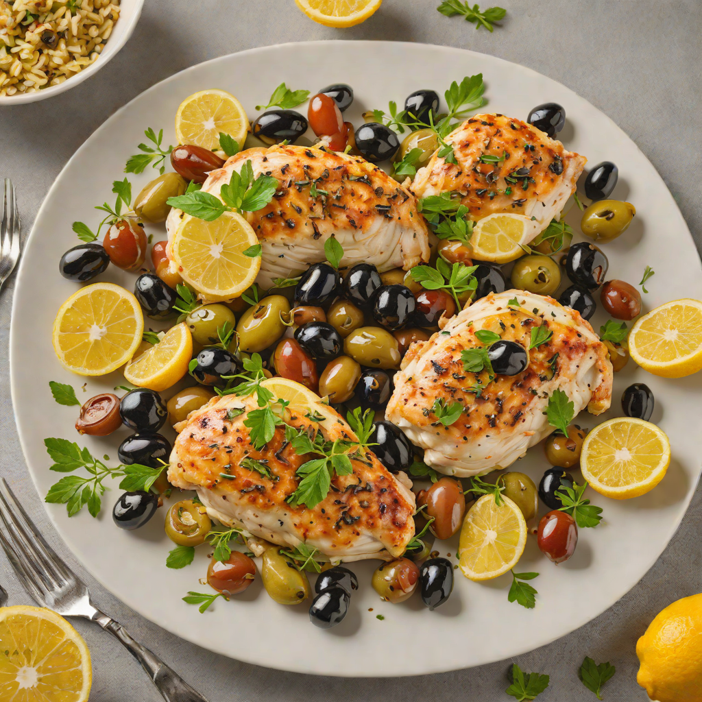 Oven-Baked Lemon Oregano Chicken with Greek Olives