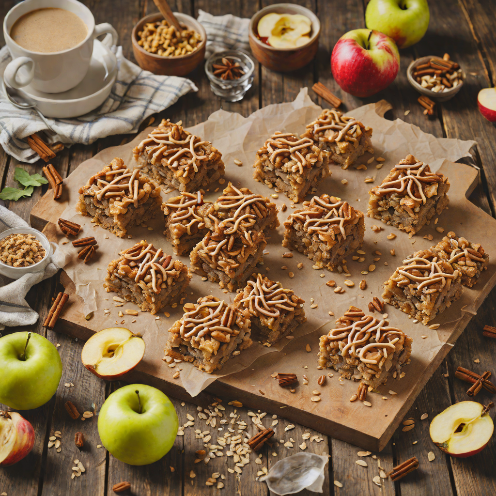 Baked Cinnamon-Spiced Apple Oat Bars with Maple Drizzle