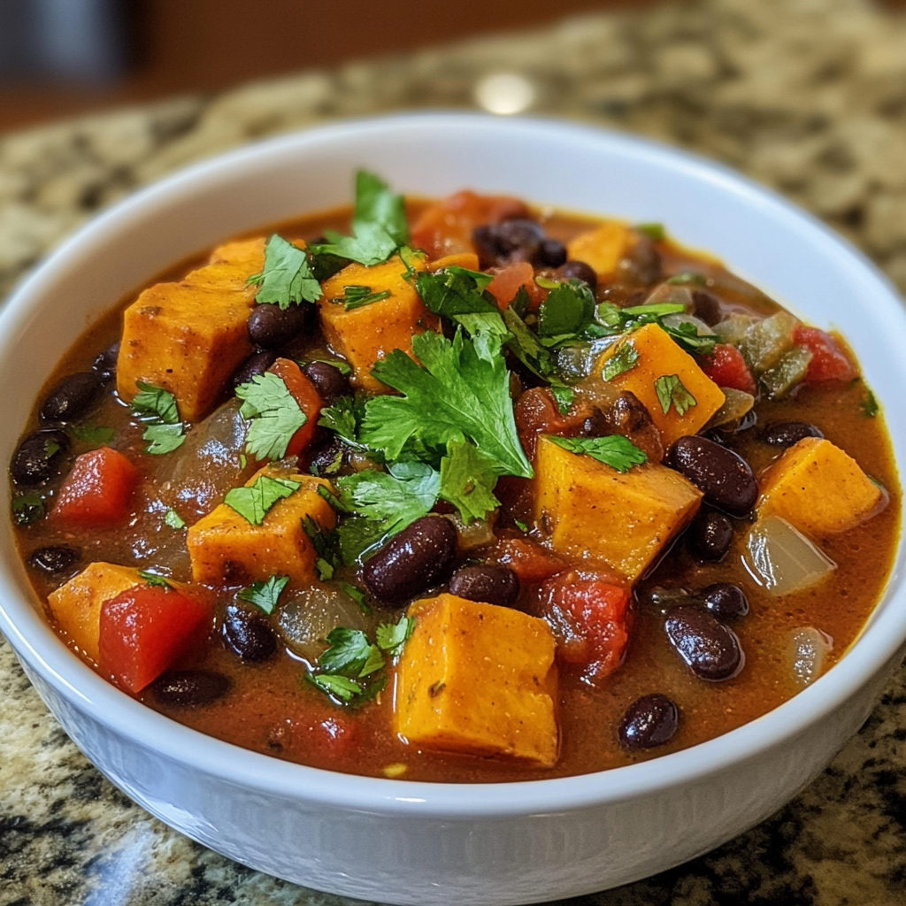 Caribbean Curried Sweet Potato and Black Bean Stew