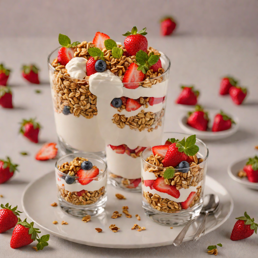Sweet Strawberry and Yogurt Parfait with Granola