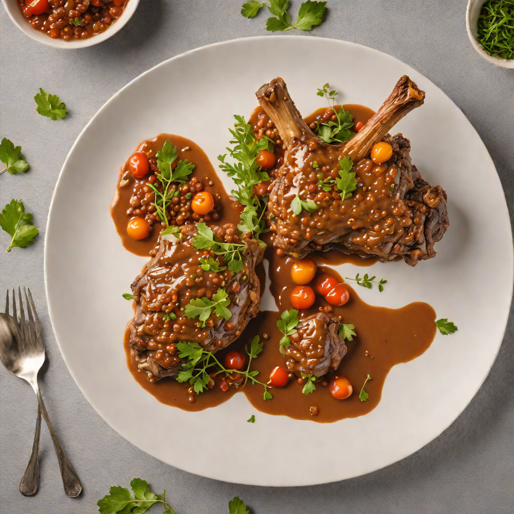 Slow-Cooked Lamb Shank with Bush Tomato and Wattleseed Sauce