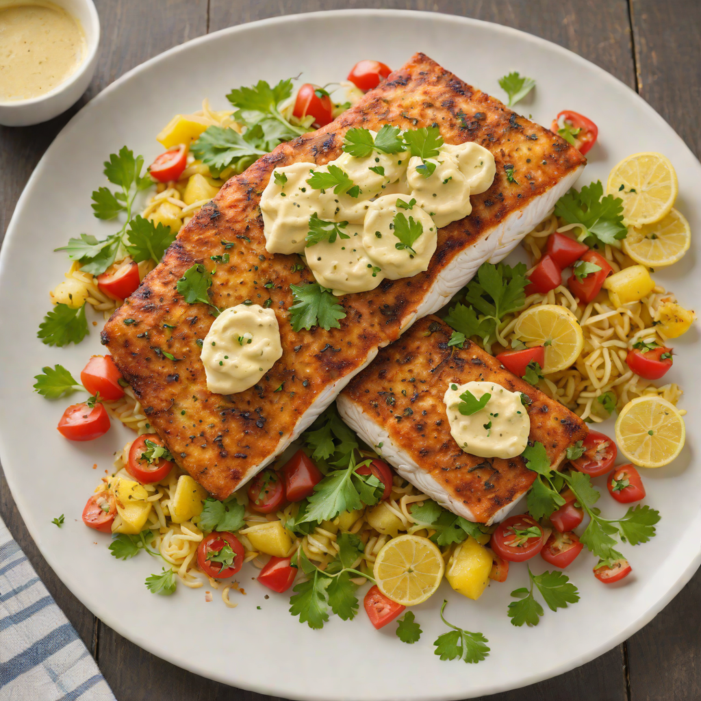 Seared Cajun-Spiced Catfish with Tangy Remoulade