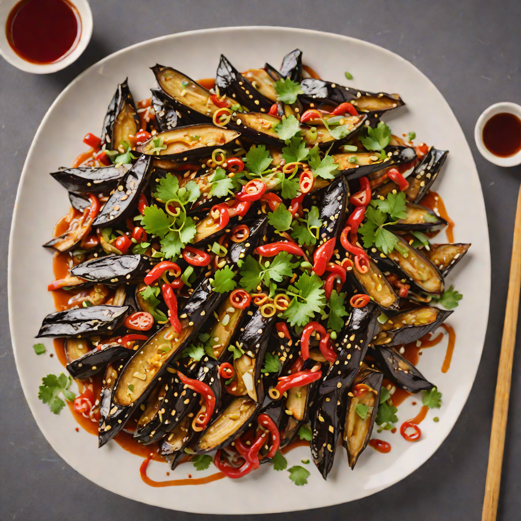 Stir-Fried Sichuan Eggplant with Garlic Chili Sauce