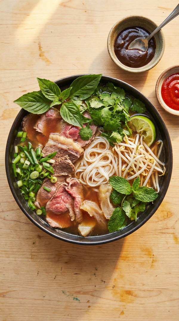 Vietnamese-Inspired Aussie Beef Pho with Native Herbs
