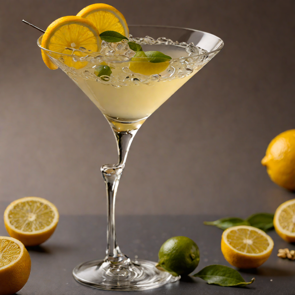 Citrus-Infused Gin Martini with Lemon Twist and Olive
