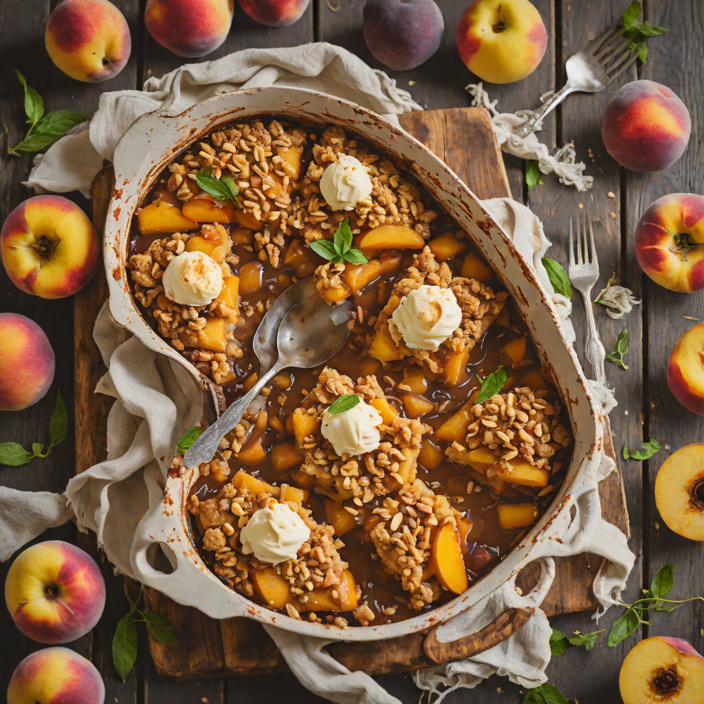 Oven-Roasted Peach Cobbler with Brown Sugar Biscuit Topping