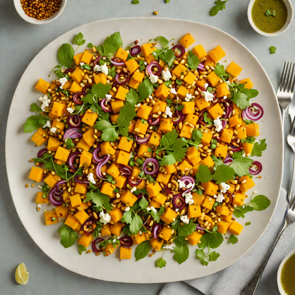Roasted Maize and Butternut Salad with Coriander Dressing