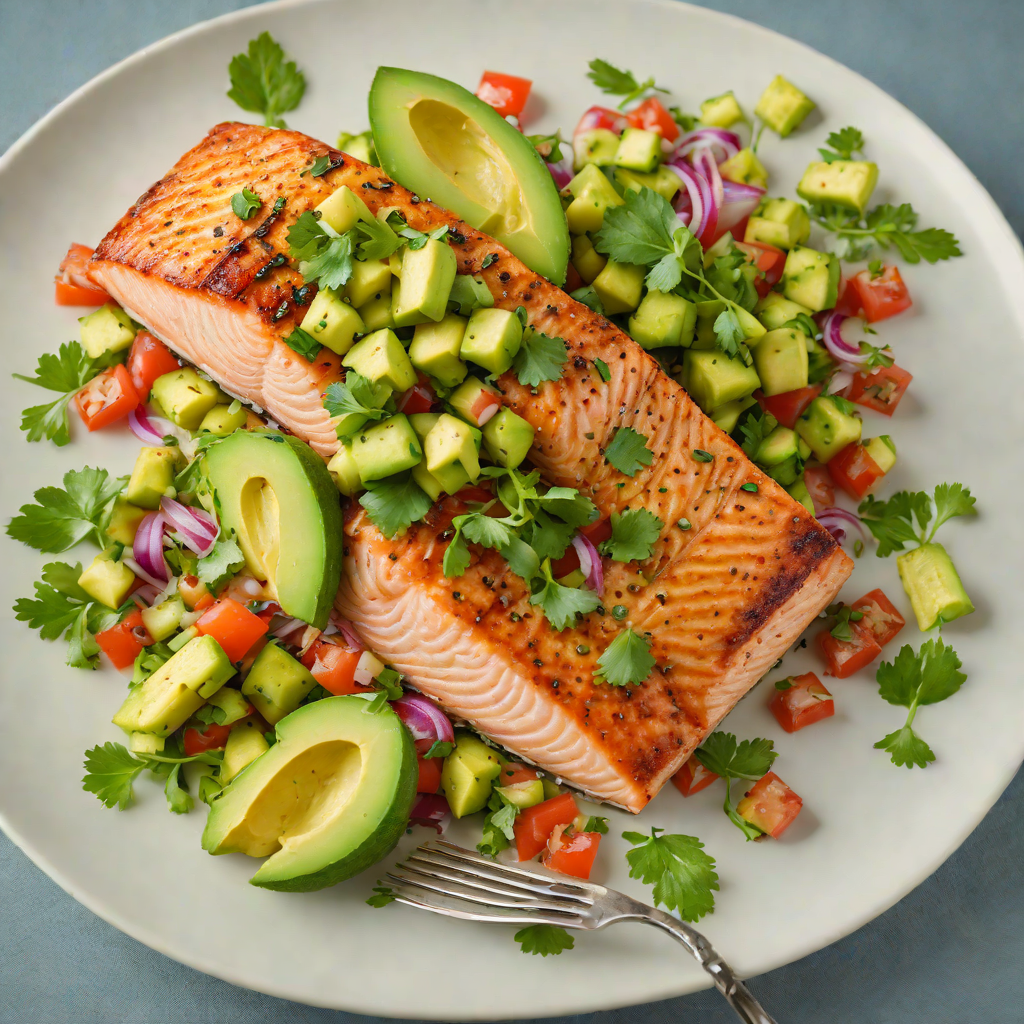 Pan-Roasted Salmon with Avocado Cilantro Salsa
